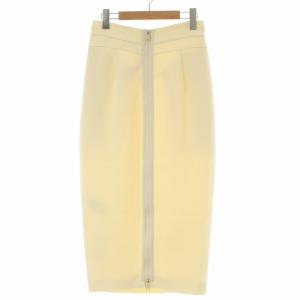 N°21 タイトスカート ナロースカート ギャザー ミモレロング 38 M 黄色 イエロー