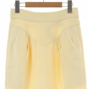 N°21 タイトスカート ナロースカート ギャザー ミモレロング 38 M 黄色 イエロー