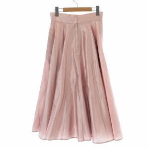 DOLCE&GABBANA フレアスカート 裏地裾レース マキシロング 絹 シルク 38 M ピンク