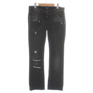 デニムパンツ ジーンズ ジップフライ ダメージ加工 USED加工 36 S 黒 ブラック /NW30 GY30