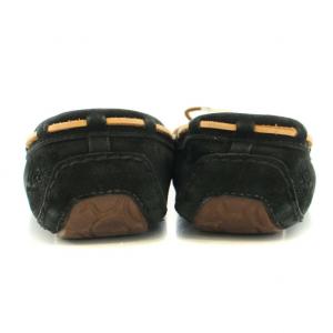 UGG australia Dakota ダコタ モカシン スリッポン スエード ボア リボン US8 25cm 黒 ブラック 889830775063