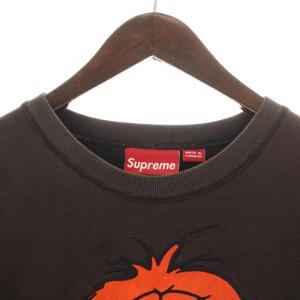 Supreme 初期 00s Camacho トレーナー クルーネック スエード 刺繍 裏起毛 XL ブラウン