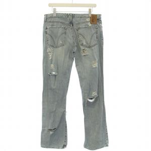 DOLCE&GABBANA デニム パンツ ジーンズ ダメージ加工 ジップフライ 34/48 水色 ライトブルー