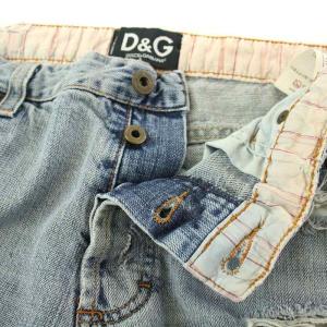 DOLCE&GABBANA デニム パンツ ジーンズ ダメージ加工 ジップフライ 34/48 水色 ライトブルー