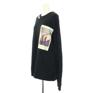 N°21 スウェット トレーナー フォトプリント ロゴ ダメージ加工 長袖 M 黒 ブラック P19EN1M E0616333