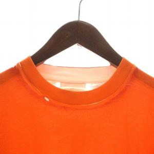 PRADA Tシャツ カットソー 半袖 クルーネック S オレンジ 白 ホワイト