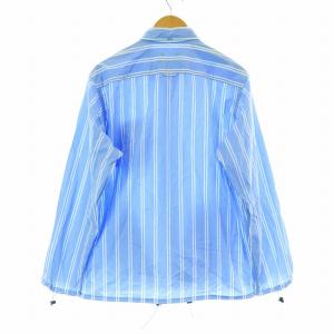 SOPHNET. 18AW CUFF CODE SHIRT ストライプ コードシャツ ボタンダウンシャツ 長袖 コットン L 青 ブルー 白