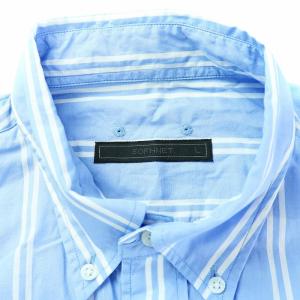 SOPHNET. 18AW CUFF CODE SHIRT ストライプ コードシャツ ボタンダウンシャツ 長袖 コットン L 青 ブルー 白