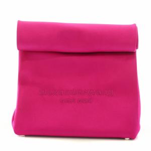 クラッチバッグ セカンドバッグ サテン ロゴ 紫 パープル