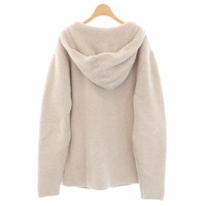 BAREFOOT DREAMS Ron Herman ジップアップパーカー ジャケット 長袖 ボア ストレッチ ロゴ M ベージュ