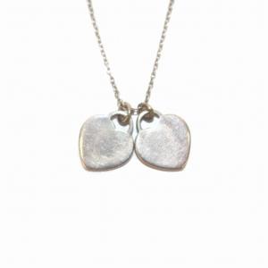 TIFFANY&Co. リターン トゥブルー ダブル ハート タグ ネックレス AG925 シルバー 60014069