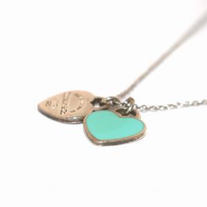 TIFFANY&Co. リターン トゥブルー ダブル ハート タグ ネックレス AG925 シルバー 60014069