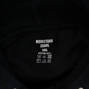 桃太郎ジーンズ MOMOTARO JEANS 出陣 プルオーバーパーカー スウェット 長袖 XXL 黒 ブラック