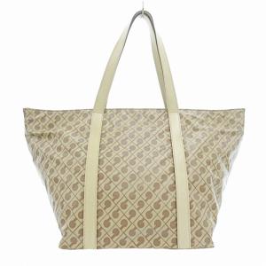 GHERARDINI トートバッグ ハンドバッグ ショルダーバッグ 総柄 ロゴ柄 ベージュ