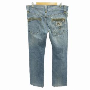 DOLCE&GABBANA デニム ジーンズ ストレート DGロゴ金具 インディゴブルー 青 48 S