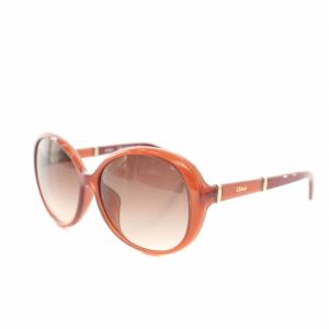 Chloe サングラス 眼鏡 UVカット アジアンフィット ウェリントン プラスチックフレーム 5915 135 ケース付き 茶 ブラウン
