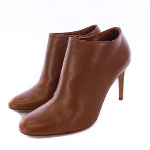 Sergio Rossi ブーティ ショートブーツ ハイヒール ピンヒール レザー 34 21cm 茶 ブラウン