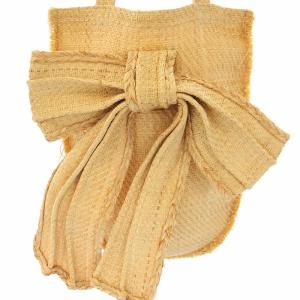 LUDLOW ビッグリボンストロートートバッグ かごバッグ ショルダーバッグ A4 ベージュ