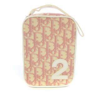 ポーチ トロッター ラウンドファスナー ピンク 白 ホワイト