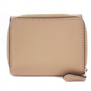 COACH トライフォールド 三つ折り財布 ラウンドファスナー レザー ベージュ