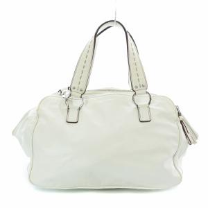 DOLCE&GABBANA MISS SILKY トートバッグ ショルダー ミニボストン 2WAY 裏地ヒョウ柄 ロゴ レザー 牛革 白 ホワイト