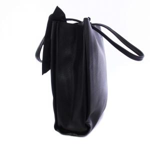 TO BE CHIC レクタングル リボントートバッグ ハンドバッグ レザー 黒 ブラック