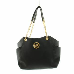 トートバッグ ショルダーバッグ レザー ロゴ ゴールドチェーン 黒 ブラック 35T5GTVT3L GY27