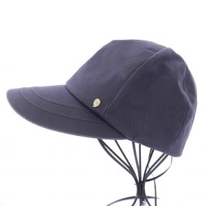 HELEN KAMINSKI キャップ 帽子 6パネル ワンポイント 麻 リネン混 F 紺 ネイビー