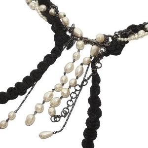 TO BE CHIC フェイクパール チェーンベルト 黒 ブラック