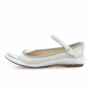 franche lippée バレエシューズ フラット ラウンドトゥ ストラップ メタリック MW 24.0-24.5cm シルバーカラー