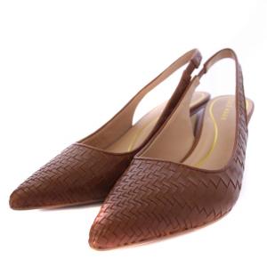 COLE HAAN ヴァンダム スリング バック パンプス ミドルヒール 7.5 24.5cm 茶 ブラウン W28135