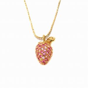 SWAROVSKI ネックレス ペンダント クリスタル いちご イチゴ 苺 ピンク ゴールド色