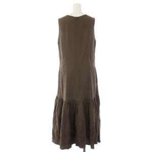 Spick&Span ワンピース ロング ノースリーブ リネン 38 M 茶 ブラウン 21-040-200-2110-2-0