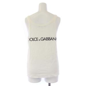 DOLCE&GABBANA タンクトップ ロゴ プリント 38 XS 白 ホワイト JTJ1D 7518