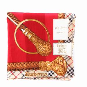 burberrys ヴィンテージ ハンカチ チーフ 総柄 ロゴ 赤