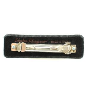 Salvatore Ferragamo ヴァラ バレッタ ヘアピン 髪留め ヘアアクセサリー リボン ストーン 装飾 黒 ブラック