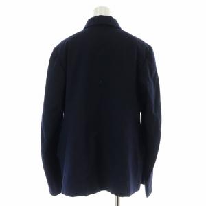 COMME des GARCONS 比翼ジャケット ステンカラー ミドル丈 ウール M 紺 ネイビー