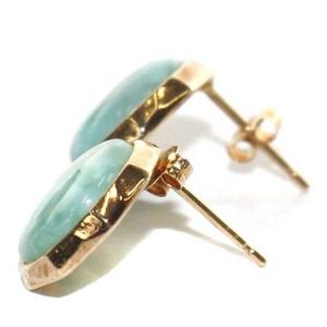 agete ピアス 両耳 ラリマー シルバー 10金 K10 水色 ゴールド