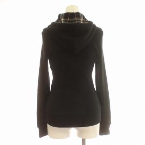 BURBERRY BLUE LABEL ニットパーカー ジップアップ パーカー 38 M 黒 ブラック