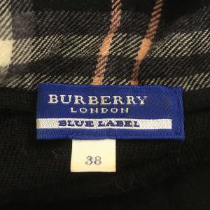 BURBERRY BLUE LABEL ニットパーカー ジップアップ パーカー 38 M 黒 ブラック