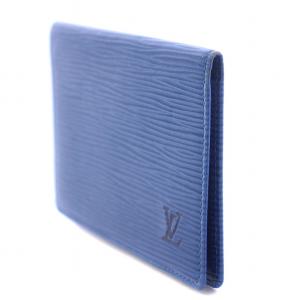 LOUIS VUITTON  ポルトドゥカルト ヴェルティカル エピ パスケース カードケース カード入れ レザー ロゴ 青 ブルー M63207