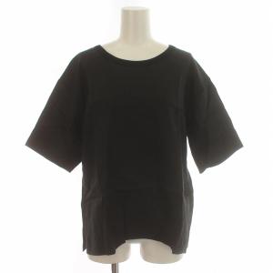 Tシャツ カットソー 麻 リネン 半袖 2 M 黒 ブラック /KL