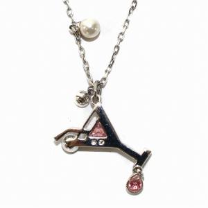 SWAROVSKI ネックレス ペンダント カクテルモチーフ ストーン パール 装飾 シルバー色