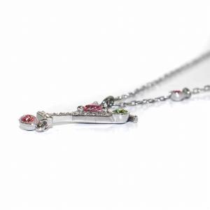 SWAROVSKI ネックレス ペンダント カクテルモチーフ ストーン パール 装飾 シルバー色