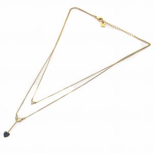 SWAROVSKI ネックレス ペンダント 2連 弓矢モチーフ ハート ストーン 装飾 イエローゴールド色