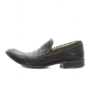 EMPORIO ARMANI スリッポン ローファー レザー シューズ 42 28cm 黒 ブラック