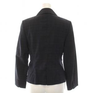 Paul Smith BLACK スーツ セットアップ 上下 チェック テーラードジャケット 1B ミニ スカート ボックスプリーツ 38 40 紺 ネイビー