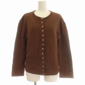 プレッション カーディガン スウェット 裏起毛 長袖 3 L 茶 ブラウン