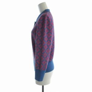 kate spade new york ポロニット セーター 花柄 ラメ 長袖 M ピンク 青 ブルー