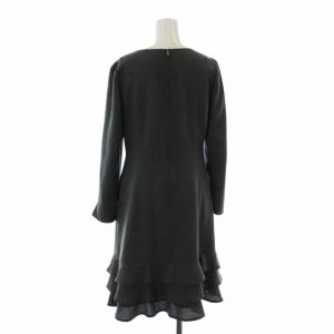 M'S GRACY 20AW ティアードワンピース ロング ミモレ キーネック ウール混 フリル 長袖 38 M グレー